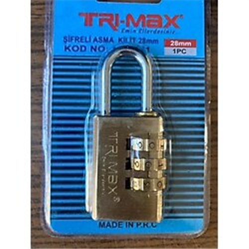 ŞİFRELİ ASMA KİLİT 28 MM